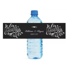 My Wonderful Labels To Love Laughter & Happily Ever After Wedding Engagement Water Bottle Labels