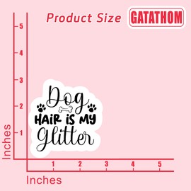 (3PCS) Dog Hair is My Glitter Sticker, Funny Dog Stickers Decals Decor Books, Laptops, Tumblers, Water Bottles,s, Waterproof Vinyl Decal for Dog Lovers, Pet Lovers 3" x 2.8 "
