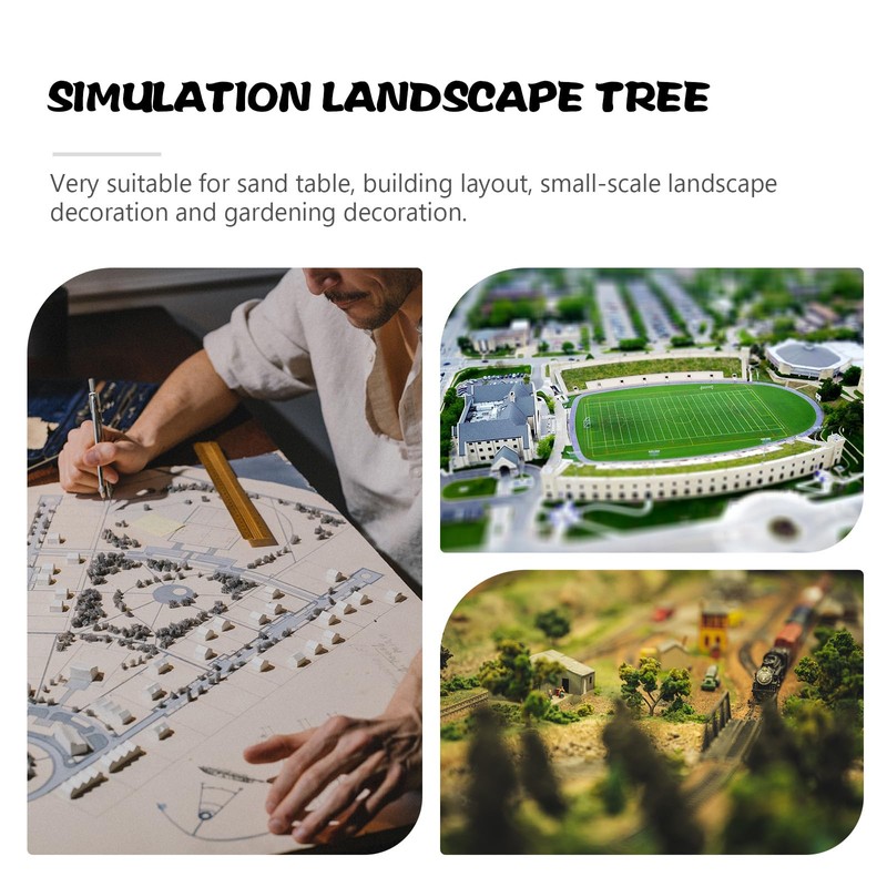 Toyvian Tree Model Fake Miniature Trees Train Railways Architecture Landscape