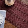 Weldomcor Macrame Table Runner Burgundy Boho Table Runner with Tassels