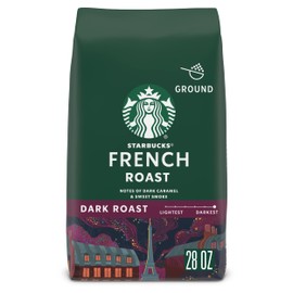 Starbucks Ground Coffee, Dark Roast Coffee, French Roast, 100% Arabica, 1 bag (28 oz)