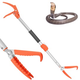Kalkal Snake Grabber Tool, 60" Professional Aluminum Alloy Telescopic Rattle Snake Tongs, Reptile Grabber Snake Catcher Wide Jaw Handling Tool with Lock