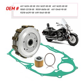 Clutch & Gasket Kit Compatible with Yamaha V Star 650 XVS650 1998-2016