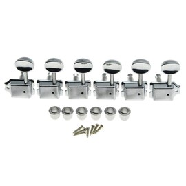 KAISH Chrome Lefty Split Shaft Vintage Guitar Tuning Keys Pegs Left Handed Tuners for Strat Tele