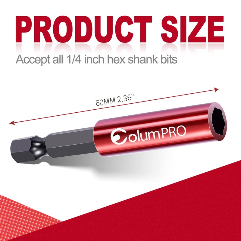 ColumPRO 10PCS 1/4" Strong Magnetic Extension Bit Holder,Hex Shank S2