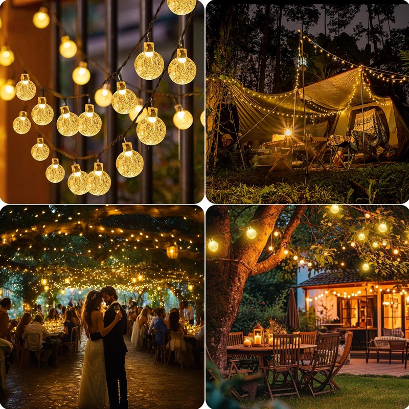 Realky Solar Garden Lights Outdoor, 26.6Ft 30LED Solar String Lights,