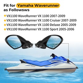 M MATI F1S-U596B-10-00 F1S-U596C-10-00 Side Mirror Set for Yamaha Waverunner VX1100 VX 1100 Cruiser Deluxe Sport 2005-2009