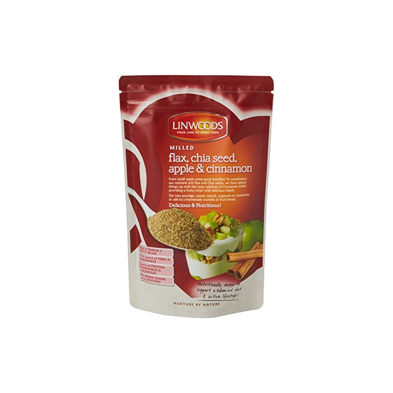Linwoods Milled Flaxseed Chia Apple and Cinnamon, 200 g