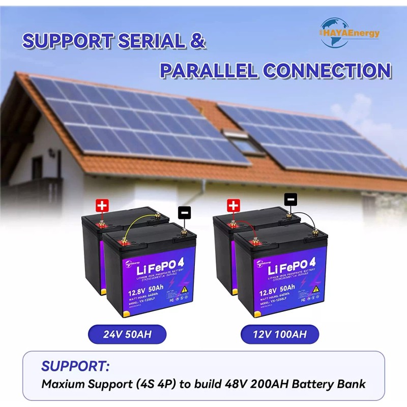 HAYAEnergy 12V 50Ah LiFePO4 Lithium Battery for Deep Cycle RV