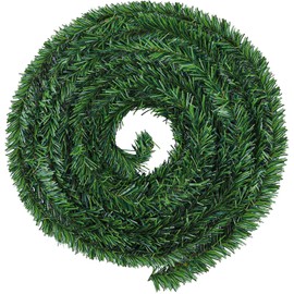LATERN 32 m Christmas Garland Decoration, Non-Illuminated Artificial Green Pine Garland, Soft Holiday Garland for Outdoor Indoor Christmas Wedding Party Wreaths Decorations (Width 4 cm)