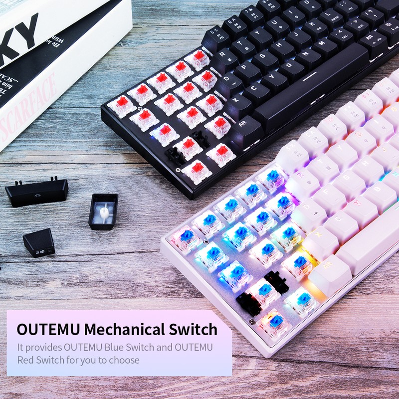 Motospeed CK62 61 Keys RGB Mechanical Keyboard USB Wired BT
