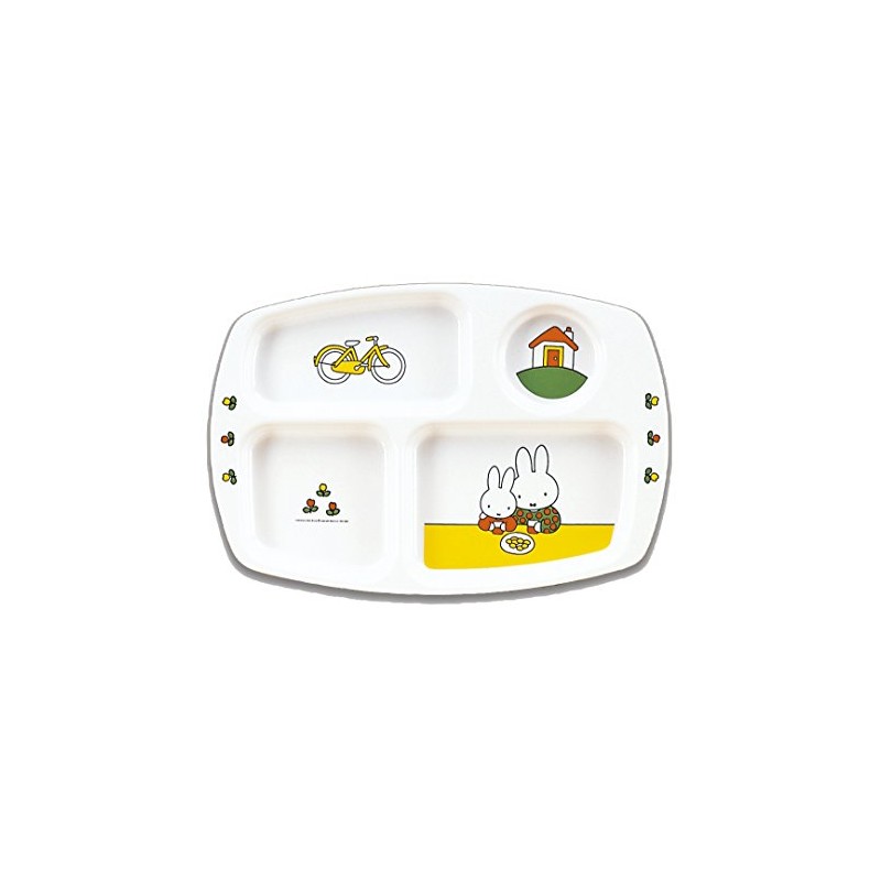 Kanto Plastic Industries RLVF001 Children's Tableware, Miffy, Square Lunch Plate,