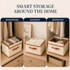 11L Beige Non-Woven Fabric Clothes Storage Box with Lid, Wardrobe