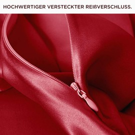 THXSILK 22 Momme Silk Cushion Cover, Mulberry Silk Pillowcases, Hypoallergenic with Zip Silk Pillowcase, Pure Silk on Both Sides, Red, 40 x 60 cm