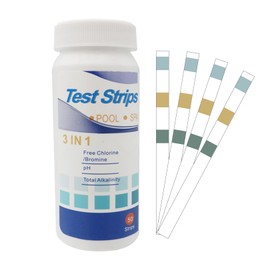 Pack of 50 Pool Test Strips, PH Strips, Acid Bases Test Strips, Water Hardness Measurement PH Test Strips, Water Value Meter, Chlorine Bromine Alkalinity Pool Test Strips, for Test Water PH Value