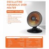 EZ Heat 1000 Watt Oscillating Parabolic Dish Heater 32565 BFGD-8C