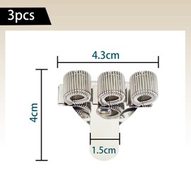 Pack of 3 Pen Holder with 3 Holes, Pen Holder Pocket Clip, Pen Holder Clips, Pen Holder Nurse, Metal Pen Holder, Stainless Steel Pen Holder Clip, Ideal for Home, Doctors (Silver)