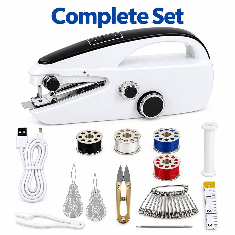 Handheld Sewing Machine for Quick Mending – 2-Speed Electric Single-Thread