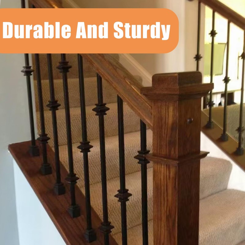 MyeMdan 10 Pcs Wrought Iron Balusters, Hollow Double Knuckle Balusters,