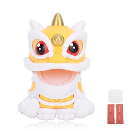 Enforose Chinese Traditional Lion Nod Decoration, Lion Dance Car Decoration Model Suitable Chinese Wealth Auspicious Lion Dance Model Home Decoration for Family and Car (Yellow)