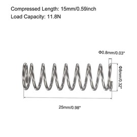 MACHSWON Compression Spring for Tools and Equipment Hand Tools Automotive Furnitures Replacement Parts Compressed Spring 0.8mm Wire Dia, 8mm OD, 25mm Free Length, 11.8N Load Capacity 10pcs