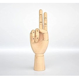 Wood Artist Drawing Manikin Articulated Mannequin with Wooden Flexible Fingers 10" Left Hand (10 inches-The Right Hand)