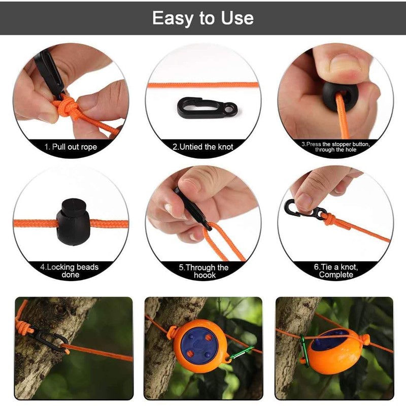 Camping Washing Line, 8 Meters Travel Clothesline Retractable Laundry Rope