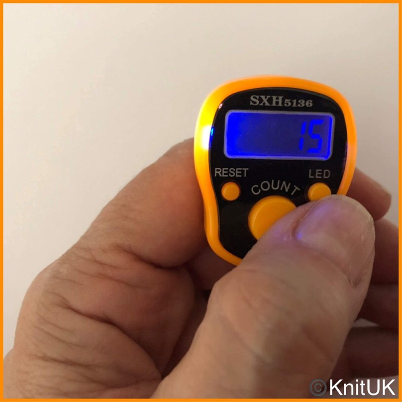 KnitUK Tally Counter - LED Backlight. Pack of 2. Turquoise