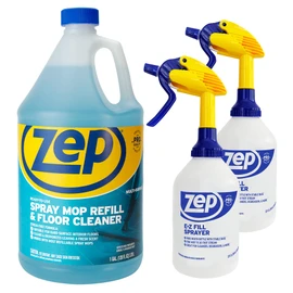 Zep Spray Mop Refill & Floor Cleaner – Streak-Free Shine for Hard Floors – 1 Gallon E-Z Fill Sprayer 2-Pack – Bundle