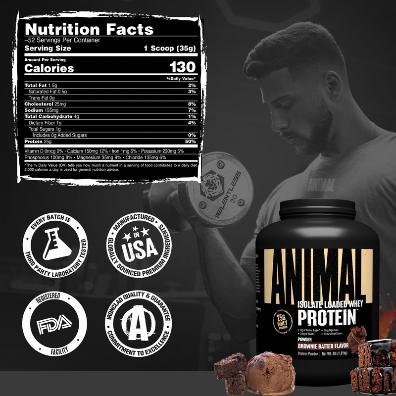 Animal Whey Isolate Protein Powder - Loaded for Pre &