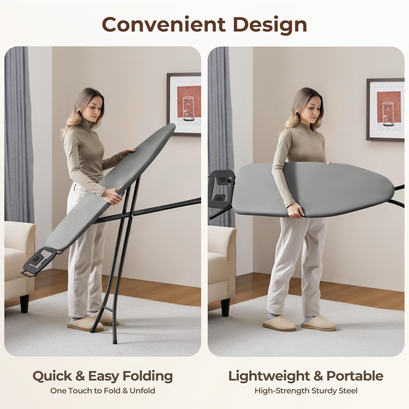 Yaheetech Foldable Ironing Board, Heavy Duty Iron Board with 9