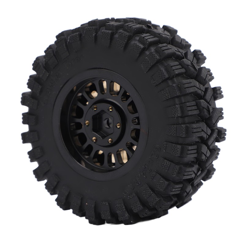 4Pcs Brass Wheel Tire Set 1.2in Hub Replacement for Traxxas