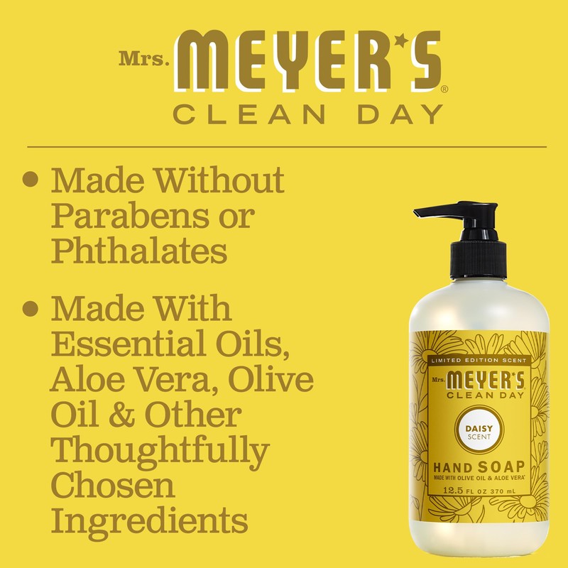 Mrs. MEYER'S Clean Day Liquid Hand Soap, Daisy Scent, 12.5
