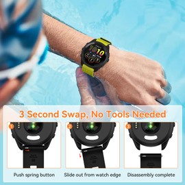 OVERSTEP Silikon Armband für Coros Pace 3/Apex 2Pro/Apex Pro, Silikon Weiches Armbänder 22mm Ersatzarmband Sport Garmin Venu 2/Venu 3/vivoactive 4