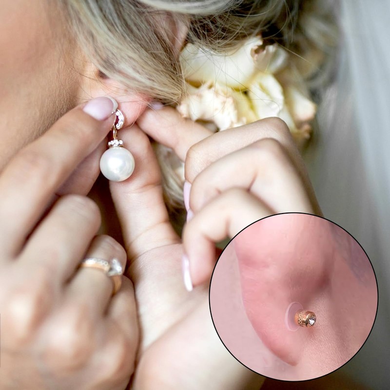 50Pcs Earring Backings, Clear Disc Pads to Stabilize Earrings Plastic