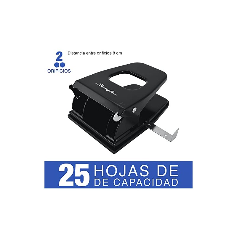 Swingline P2089 Perforadora Ajustable 7/8 cm, 2 Agujeros, Negro