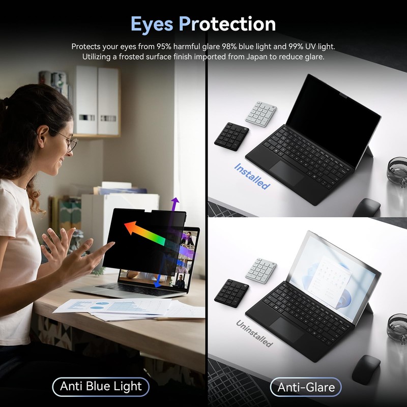 Privacy Filter Compatible with 13.5 Inch Surface Laptop 5/4/3/2/1,Easy On/Off