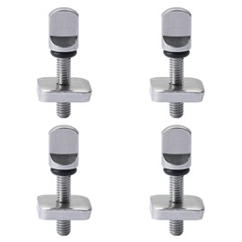 4Pcs Surfboards Fin Screw Stainless Steel Fin Bolt Kit Fin Plate Replacement Accessories for Long Board, Inflatable SUP, Paddle Boards, Silver