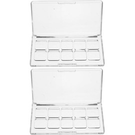 2 recipientes vacíos para maquillaje: paleta de maquillaje para labiales - bandeja transparente de 10 compartimentos para paleta de colores de labios para bálsamo labial y sombra de ojos