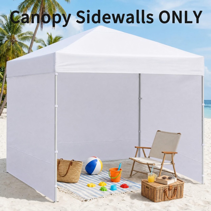 10x10 Canopy Sidewall, 1 Pack White Wall Panel, Frame Not