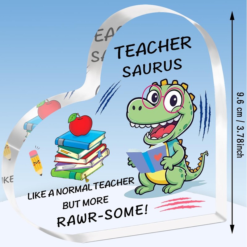 TTOVEN Teachersaurus Acrylic Plaque - Thank You Gift for Women