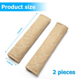 AICEL 2 Pcs Car Seat Belt Cover, PU Leather Seatbelt Strap Covers, Breathable Soft Shoulder Pad Protector, Comfortable Protect Your Neck, Four Seasons Universal Auto Accessories