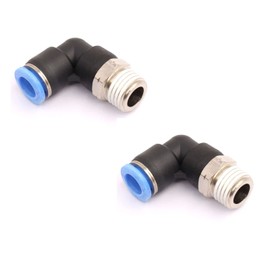 CEKER 1/2 Elbow Male Airlines Push Fittings 90 Degree Push to Connect Fittings Air Fittings, PL 8MM Tubing Od x 1/2" Npt Thread Pneumatic Push In Connectors Quick Connect Tube Fittings 5Packs