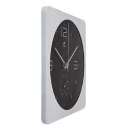 Alba Silent Wall Clock with Temperature Function, White Frame (HORDUO BC)