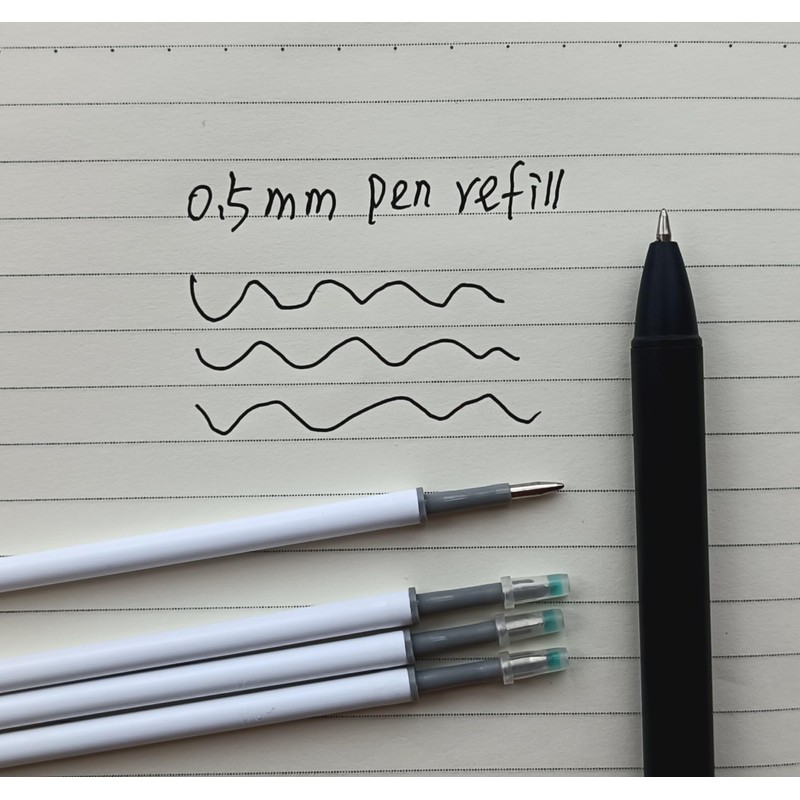 Twokiln 0.5 mm Pen Refill Black 4.3 Inch Gel Ink
