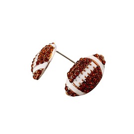 Classic Rhinestone Stud Sports Earrings Basketball Baseball Volleyball Football Soccer Earrings for Women-Football