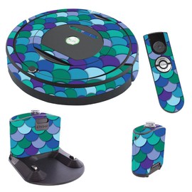 MightySkins Skin Compatible with iRobot Roomba 770 Robot Vacuum - Blue Scales | Protective, Durable, and Unique Vinyl Decal wrap Cover | Easy to Apply, Remove, and Change Styles | Made in The USA