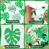 DTOFOOT 3 Pcs Jungle Tropical Monstera Leaf Shape Foil Curtain,