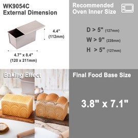 CHEFMADE Bread Mold, Good Heat Transfer, Bread Mold with Lid, Ripple Shape, Bakeware and Non-Stick Bread Case
