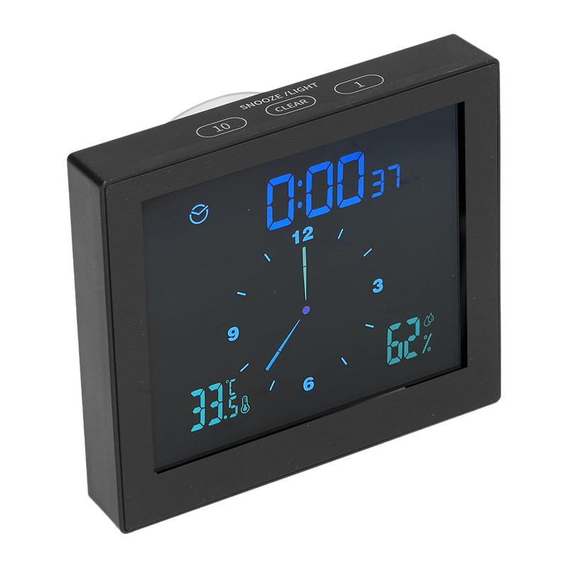 5in Wall Shower Clock Digital Timer Alarm Temperature Humidity Display